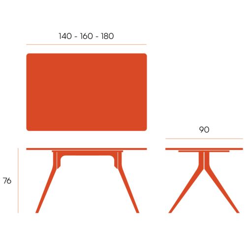 Mesa de Comedor Marfil Fija de 140 cm metal-Melamina ISEO