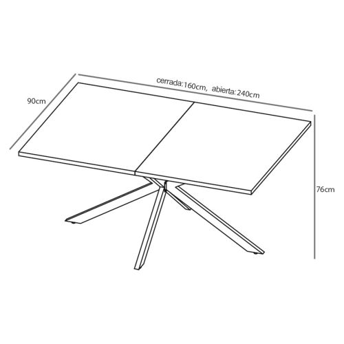 Mesa de Comedor Extensible MDF Negro KELLER