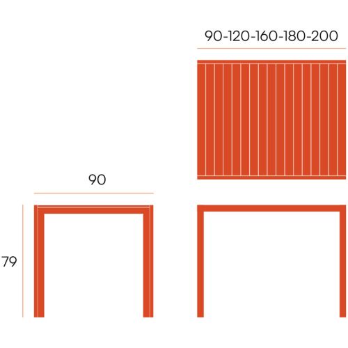 Mesa de terraza de Metal y Lamas de WPC MAREA 180 cm