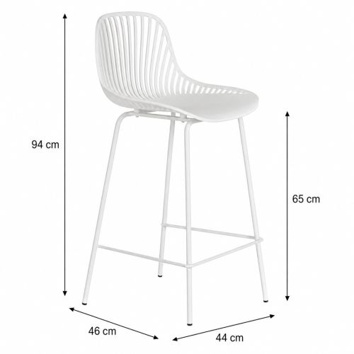 Taburete Alto con Respaldo de Polipropileno y Metal