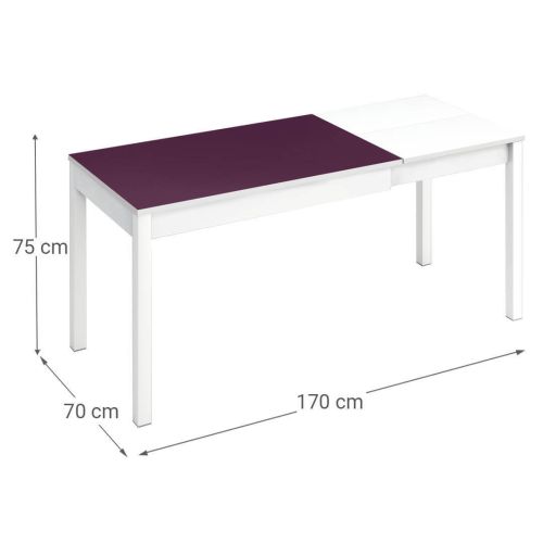 Mesa de Cocina Extensible Carro de Aluminio color Blanco VIENA 903