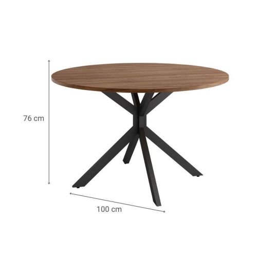 Mesa Wako Circular 100 cm Estuctura Negra BOGAL CNG050N