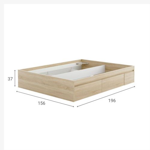 Cama con 4 cajones color roble canadian 006088F
