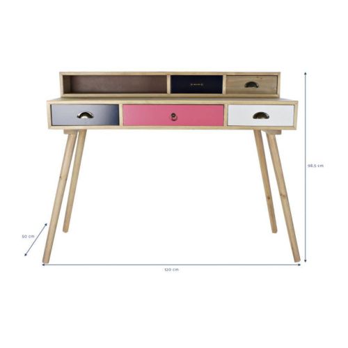 Escritorio Multicolor de MDF con 5 Cajones de Almacenamiento MB-171208