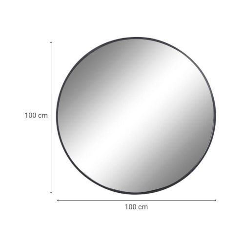 Espejo de Pared de Cristal y Hierro Negro de 100 cm ES-211493