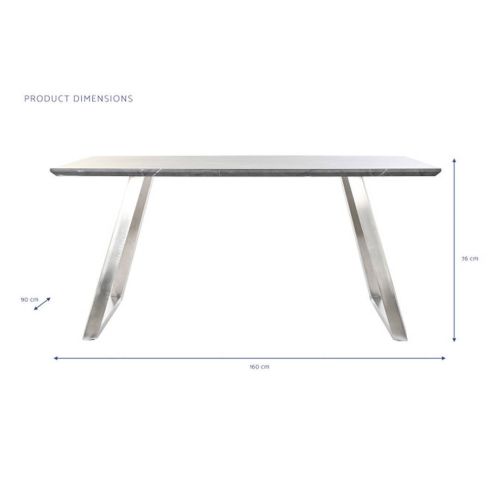 Mesa de Comedor Superficie de MDF y Patas de Acero MB-193559