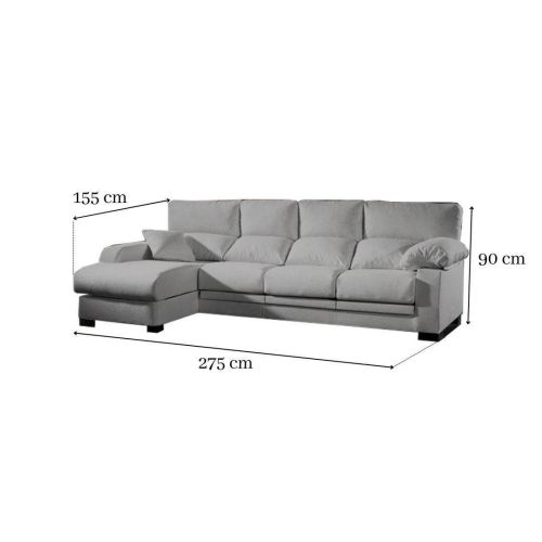 Sofá Chaiselongue Izquierda con 3 Plazas Deslizante Cádiz