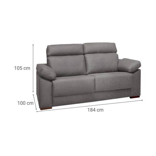 Sofá 2 Plazas 184 cm con Asiento de Espuma de Poliuterano GENIL