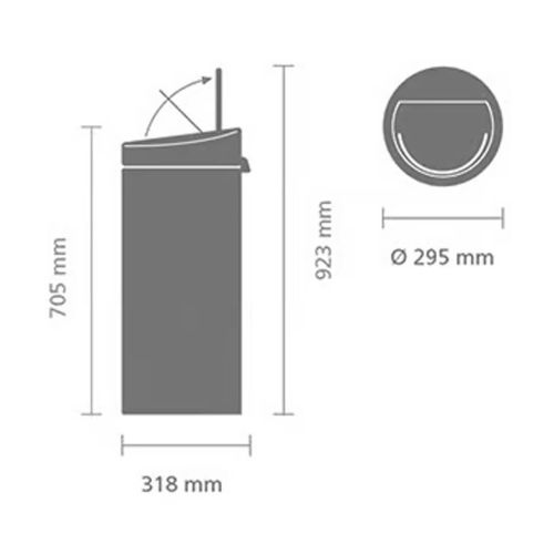 Cubo de 30 L Touch Bin New BRABANTIA Matt Back