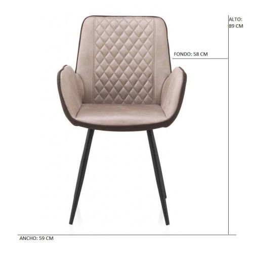 Sillón Tapizado con Microfibra Beige y Chocolate de GABAR VIVE Modelo 8384