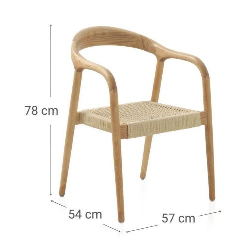 Pack de 4 Sillones on Reposabrazos de Madera de Fresno GABAR 10871