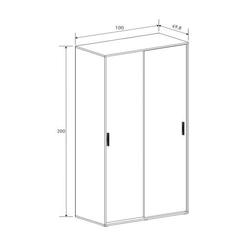 Armario de 2 Puertas Correderas 200 cm AURA