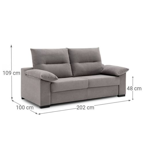 Sofá Cama 3 Plazas de Apertura Italiana con Colchón de 11 cm FREE