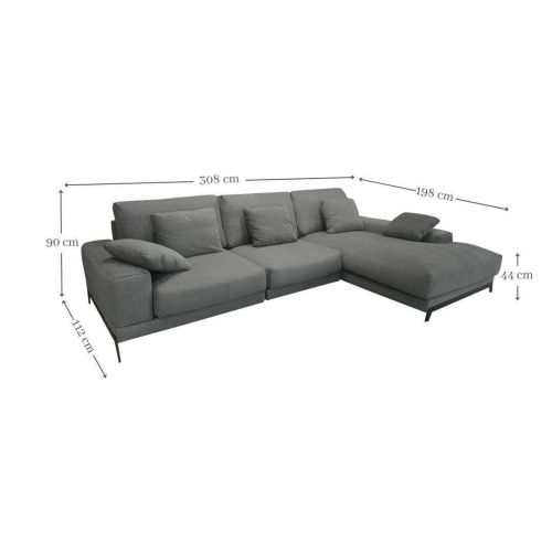 Sofá Chaise Longue Derecha Tapizado BEATRICE