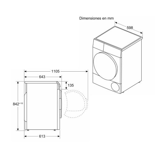 Secadora BALAY 8kg Bomba Calor A+ Blanca 3SB287B