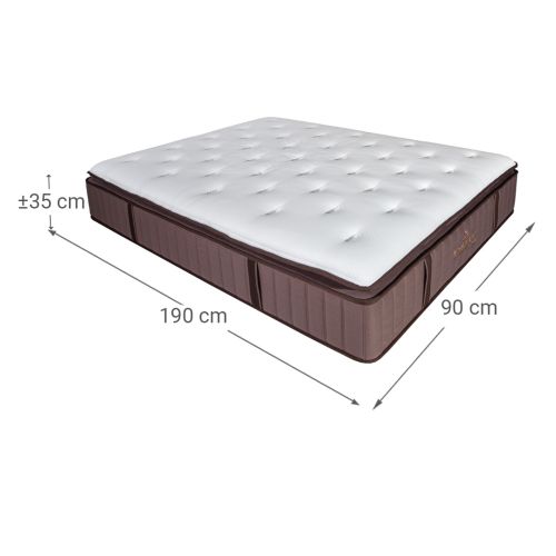 Colchón 90x190 cm de Muelles Ensacados con Topper MONTBLANC