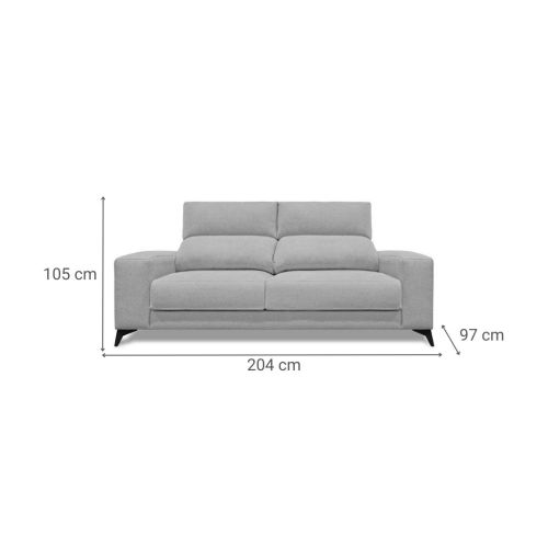 Sofá 3 Plazas de 204 cm con Cabezal Reclinable y Asientos Deslizantes OMAR