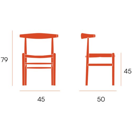 Juego de dos sillas con Asiento de Cuerda Natural y Estructura de Madera Haya Natural FUJI CG1916HC