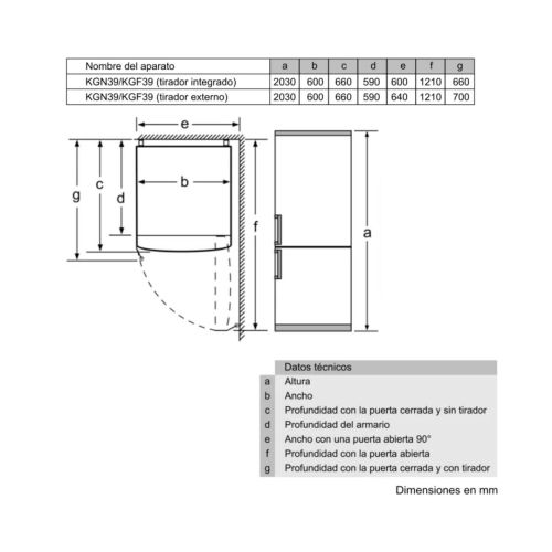 Frigorífico combi BOSCH No Frost KGN39VWDA