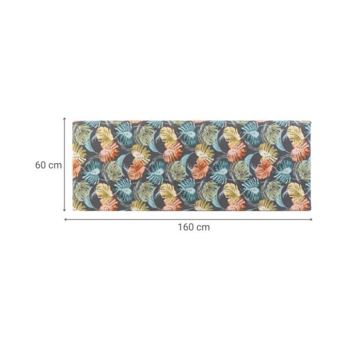 Cabecero de Madera Tapizado en Poliéster Diseño Tropical Colorido MB-162958