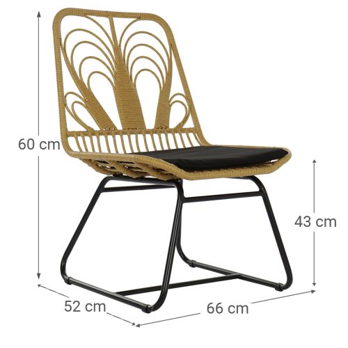 Silla ratán sintético y metal MB 178991