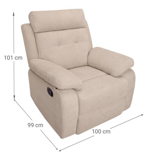 Sillón Relax Manual Tapizado en Tela CARIBE