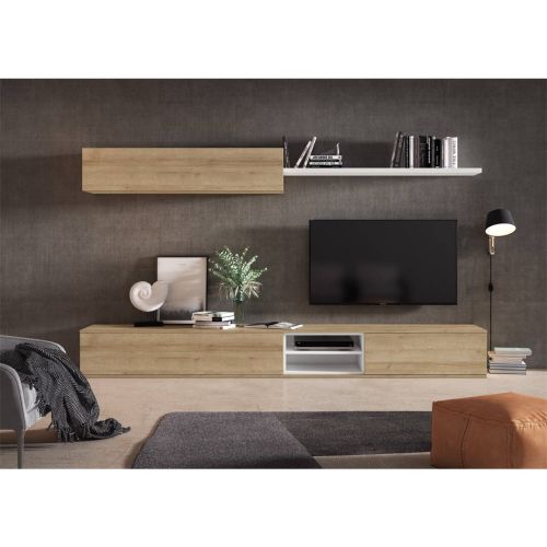 Composición de Salón 280 cm LIVE 8A en Canela con Detalles Jazmín