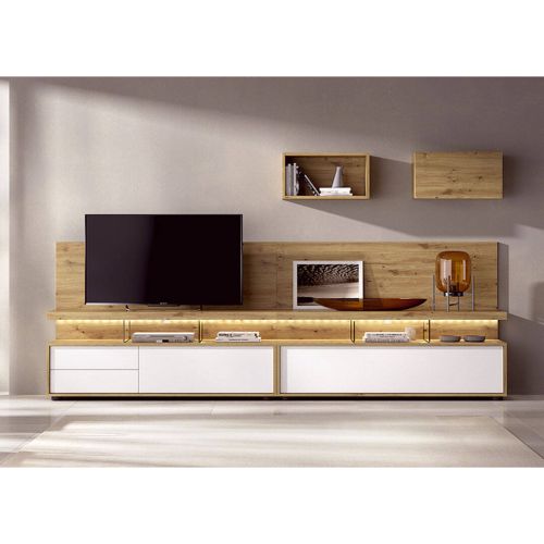Composición de Salón 300 cm DUO PLUS Nº 59 en Color Nordic y Blanco Liso
