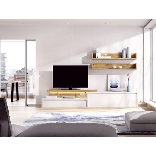 Composición de Salón 286 cm en Acabado Blanco Poro/Nordic DUO PLUS 97