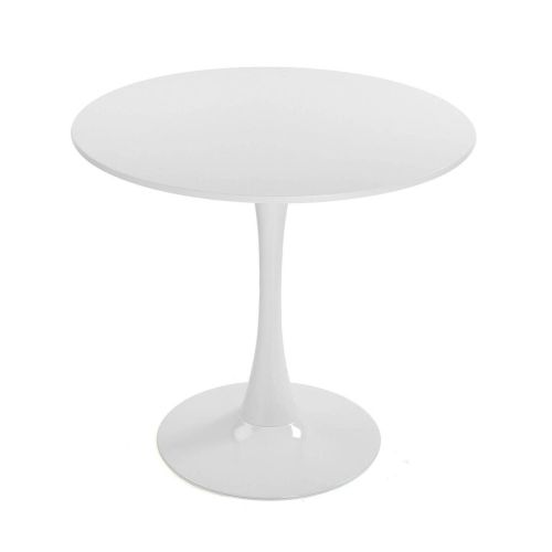 Mesa de Cocina Redonda Pata Metálica Blanca 22020040