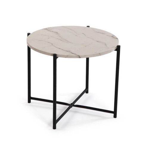 Mesa Auxiliar Redonda Efecto Marmol 51 cm 10330177