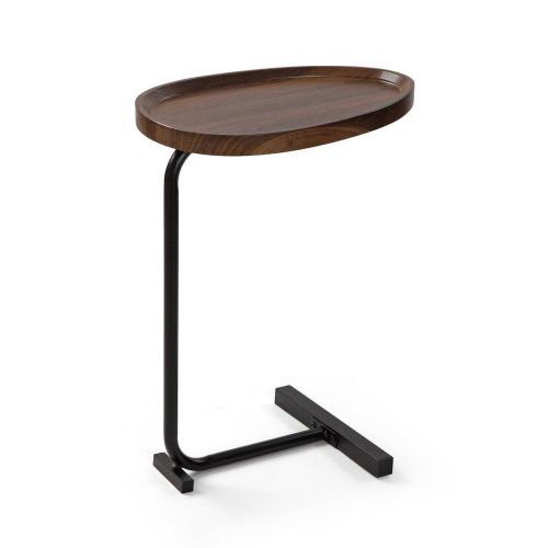 Mesa Auxiliar Marrón con Base Metálica NELA 22010123