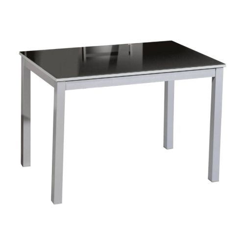 Mesa de cocina extensible de 120x80 cm con un ala y tapa de cristal