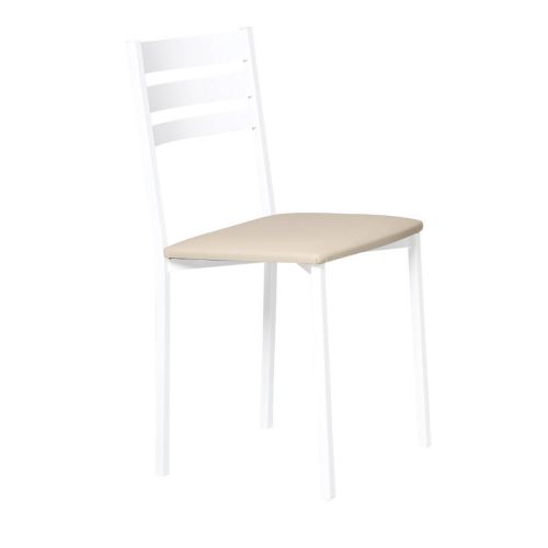 Silla de Cocina Blanca con Asiento Tapizado 787/BL