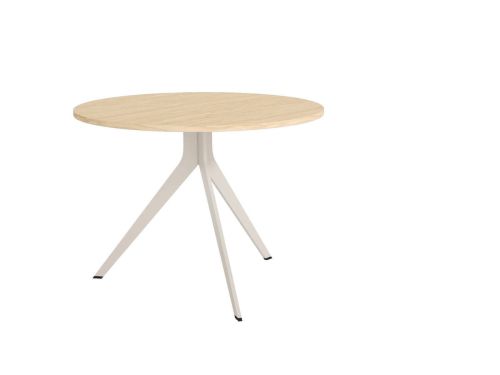 Mesa de Comedor ORTA Redonda Estructura Metálica Marfil de 100 cm