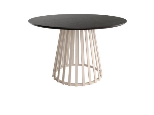 Mesa de Comedor de Metal Marfil y Sobre Biselado de 25 mm 120 cm SAHARA