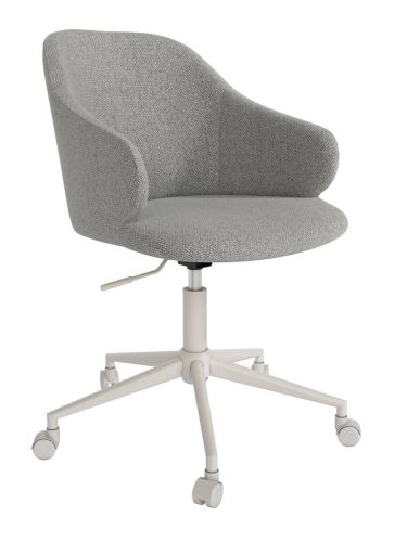 Silla giratoria tapizada con patas metálicas blancas ZURICH