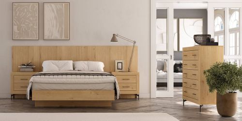 Conjunto de Dormitorio JORDAN EVO de melamina en roble Nº 6