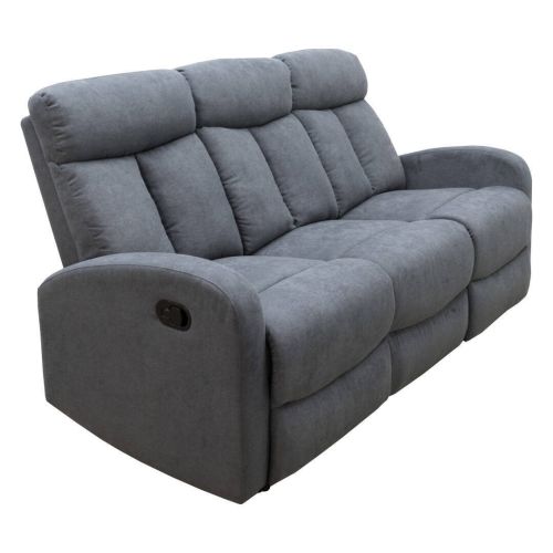 Sofá Relax Manual 3 Plazas Tapizado en Microfibra SIBERIA