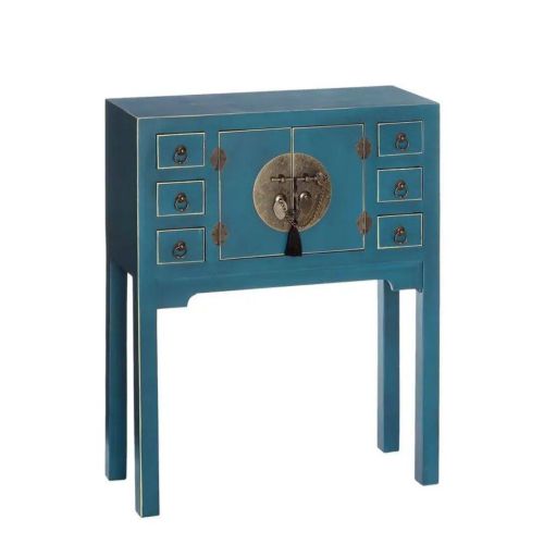 Consola de 2 Puertas y Cajones de color Azul 90954