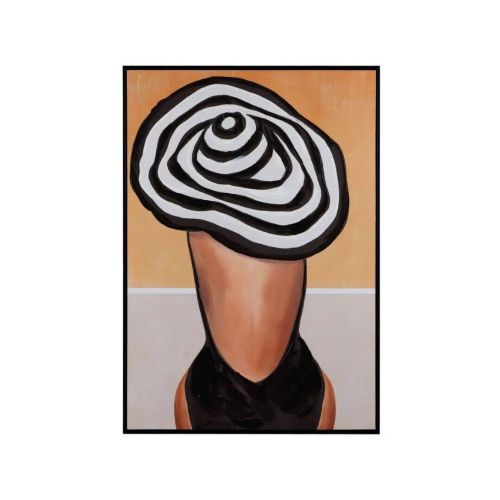 Cuadro Pintura Mujer de Espaldas con Pamela 608855