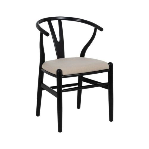 Silla de Comedor de Madera de Haya con Asiento Tapizado 611228