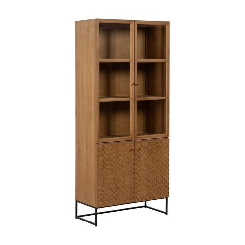 Vitrina Natural de DM y Madera de Fresno con Puertas 198 cm 612156