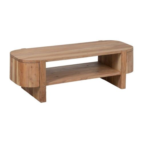 Mesa de Centro Natural en Madera con Hueco Inferior 120 cm 612845
