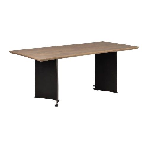 Mesa de Comedor Natural de Madera de Mango e Hierro 190 cm 612853