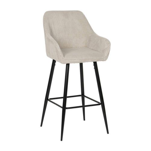 Taburete Alto Beige/Negro de Tejido/Hierro CONTRACT 612590