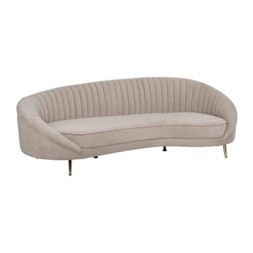 Sofá 3 Plazas Tejido-Metal 247 cm Color Taupe 614713