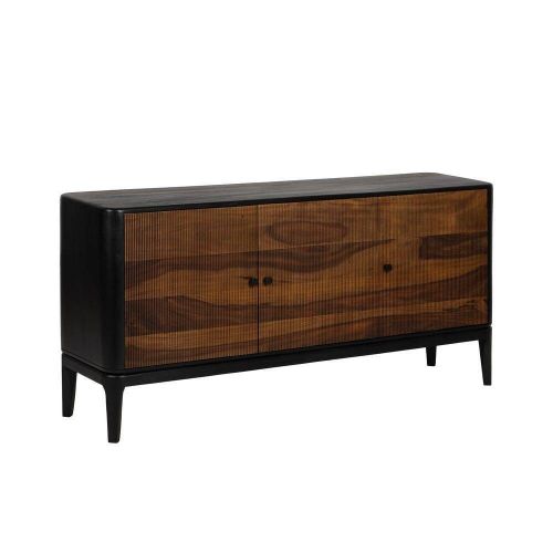Aparador de Salón Madera Mango y Sheesham Marrón y Negro 612966