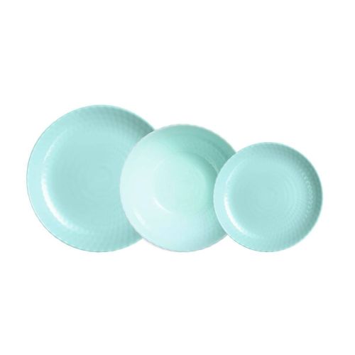 Set de 18 Platos de Vidrio Pampille Luminac QUID Color Turquesa 5424167