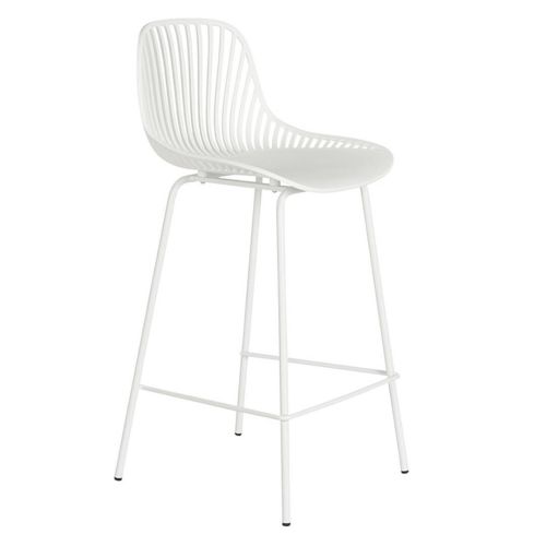 Taburete Alto de color Blanco con Respaldo MB-202787